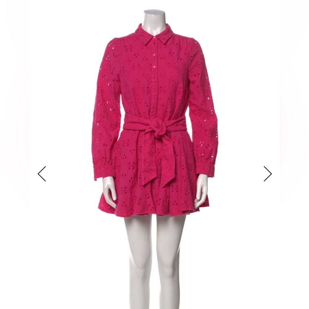 Reformation Pink Mini Bella Marly eyelet Dress bela eyelet USA M 6